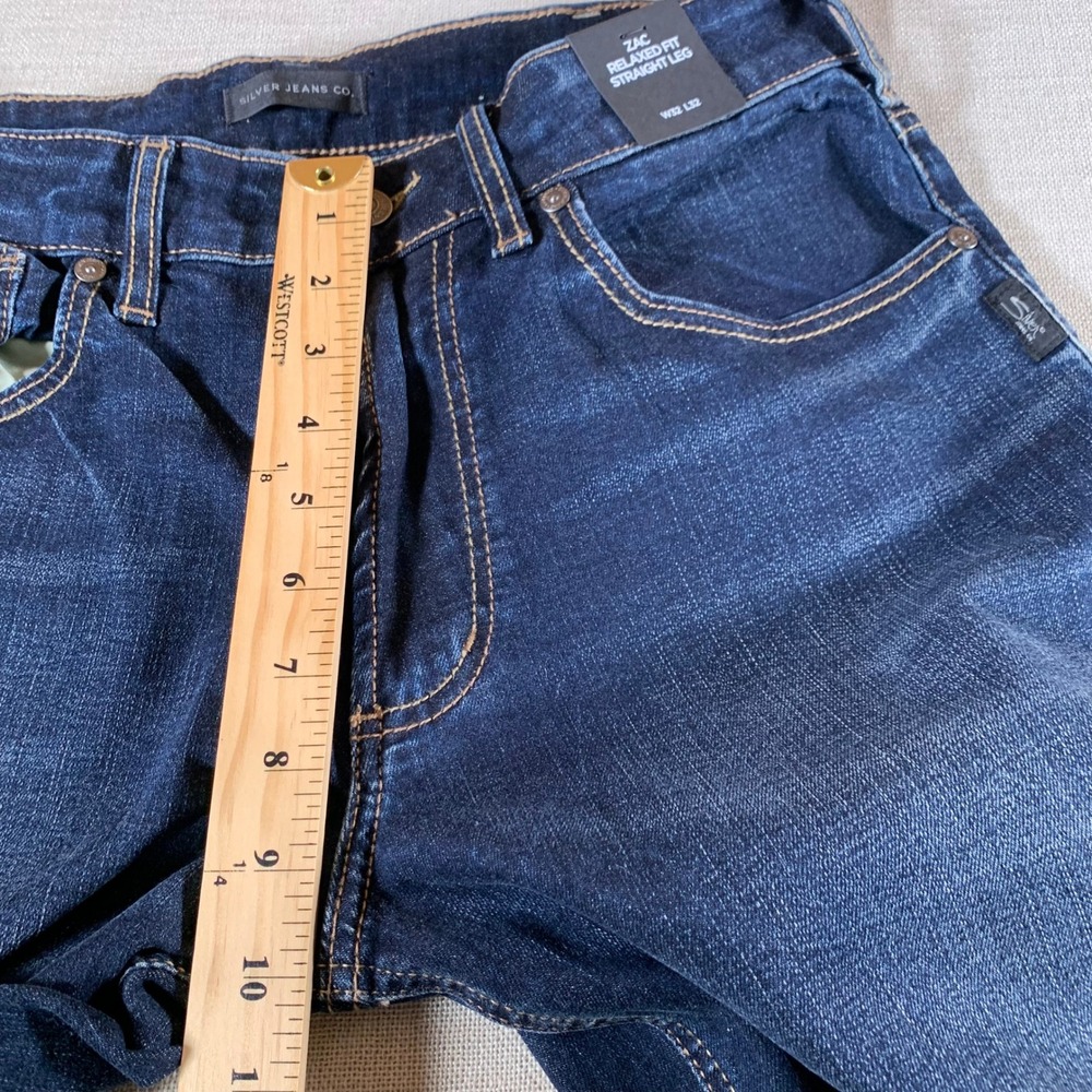 New Silver Jeans Co Zac Relaxed Fit Straight Leg Dark Wash Denim Jeans W32 L32 - Picture 5 of 14